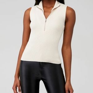 525 America All Cotton Sleeveless Half Zip Sweater Size Small